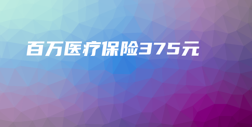 百万医疗保险375元-保点通