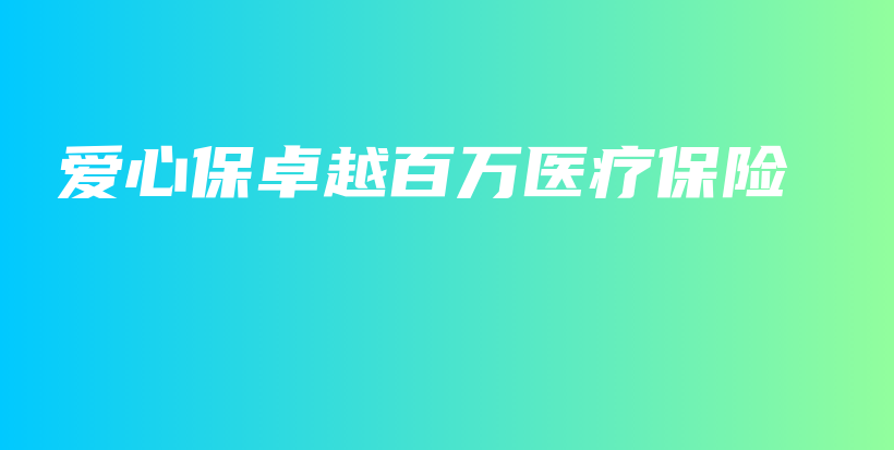 爱心保卓越百万医疗保险-保点通