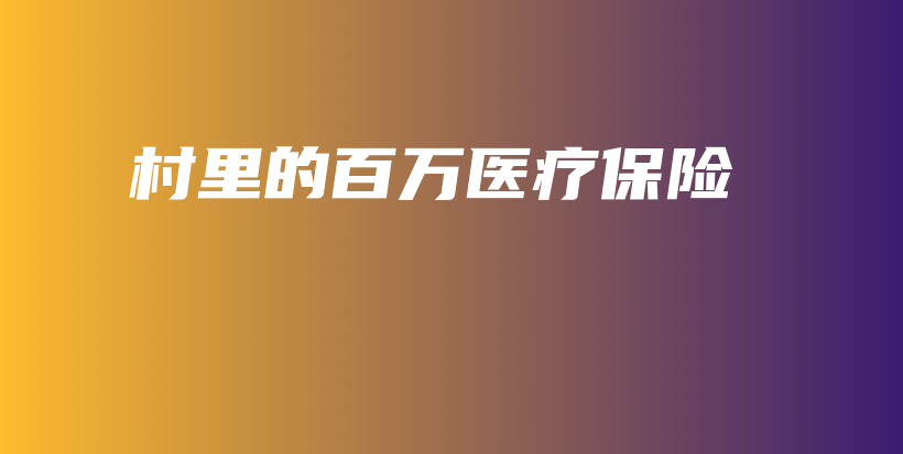 村里的百万医疗保险-保点通