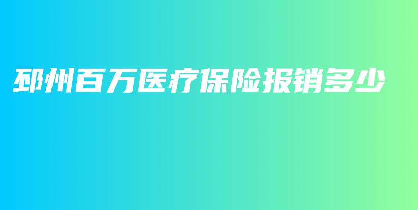 邳州百万医疗保险报销多少-保点通