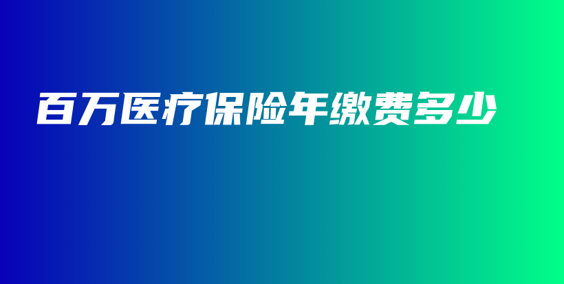 百万医疗保险年缴费多少-保点通