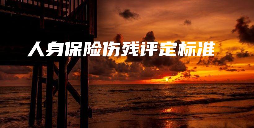 人身保险伤残评定标准-保点通
