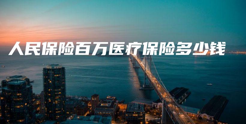 人民保险百万医疗保险多少钱-保点通