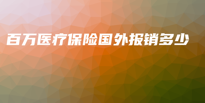 百万医疗保险国外报销多少-保点通