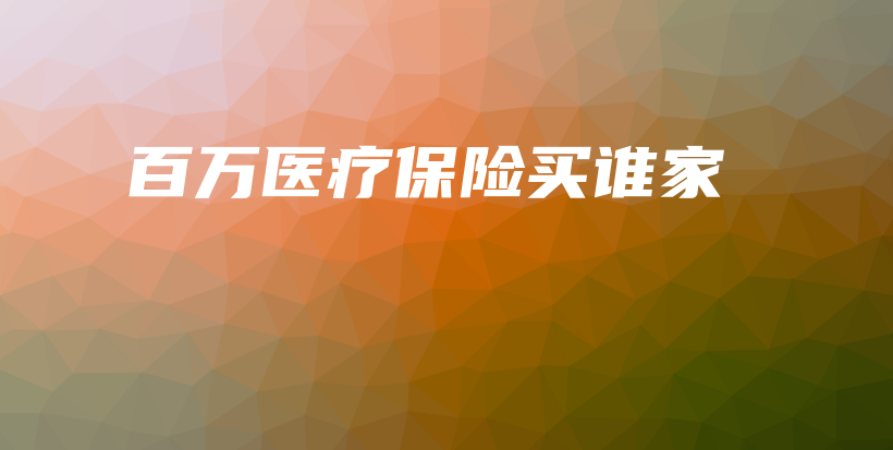 百万医疗保险买谁家-保点通