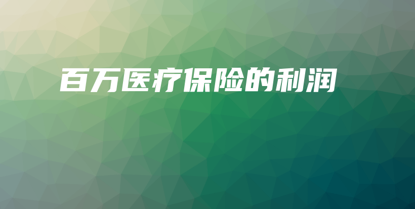 百万医疗保险的利润-保点通
