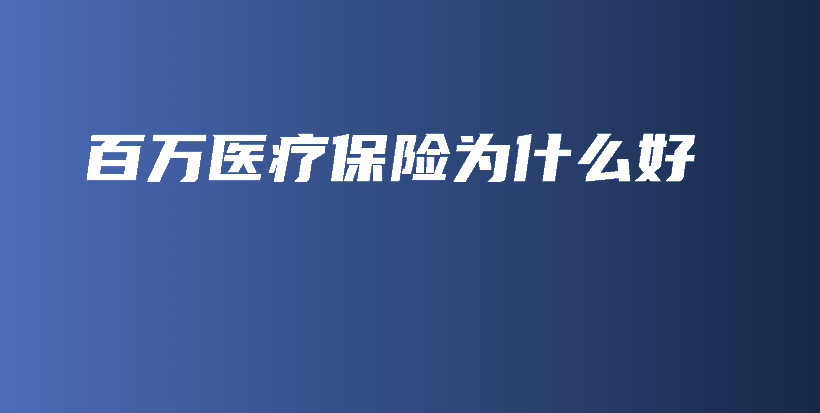 百万医疗保险为什么好-保点通