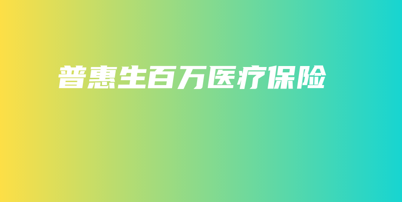 普惠生百万医疗保险-保点通