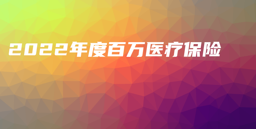 2022年度百万医疗保险-保点通