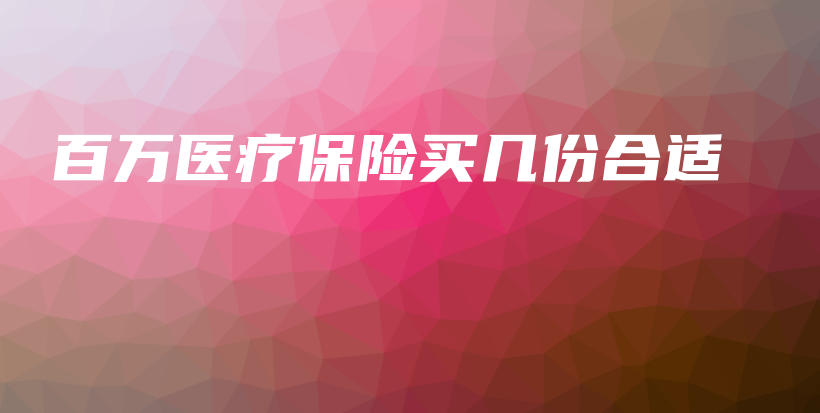 百万医疗保险买几份合适-保点通