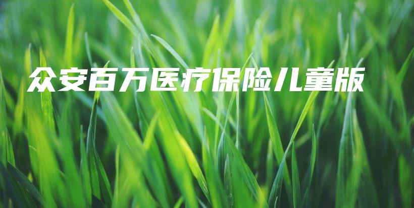 众安百万医疗保险儿童版-保点通