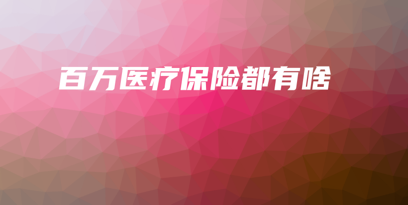百万医疗保险都有啥-保点通