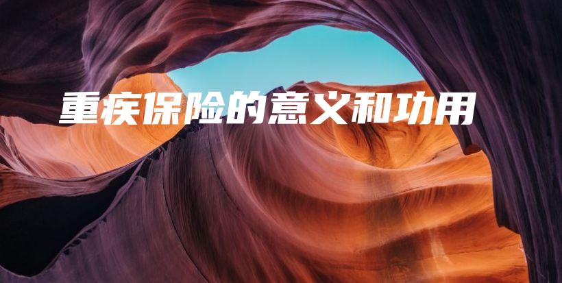 重疾保险的意义和功用-保点通