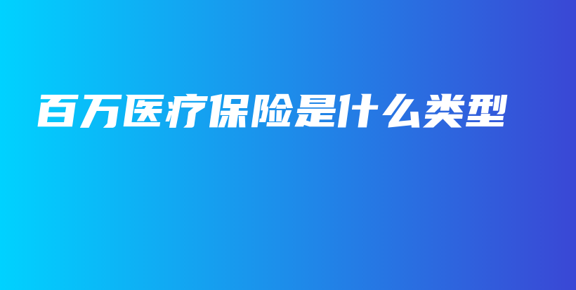 百万医疗保险是什么类型-保点通
