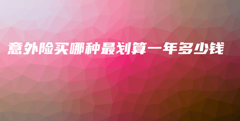 意外险买哪种最划算一年多少钱-保点通