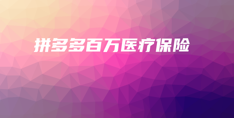 拼多多百万医疗保险-保点通
