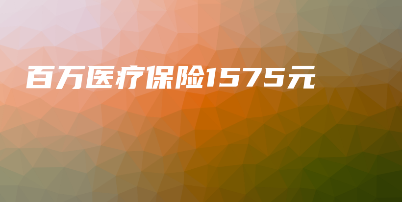 百万医疗保险1575元-保点通