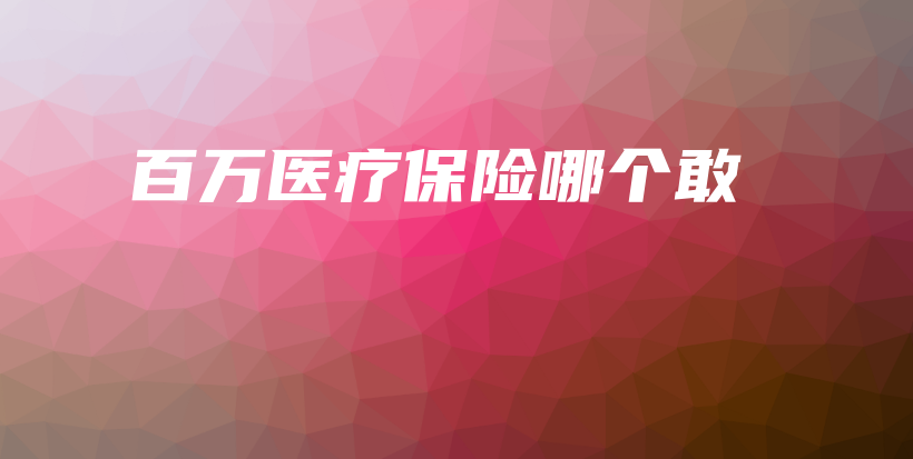 百万医疗保险哪个敢-保点通