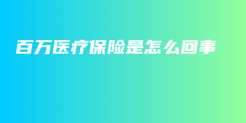 百万医疗保险是怎么回事-保点通