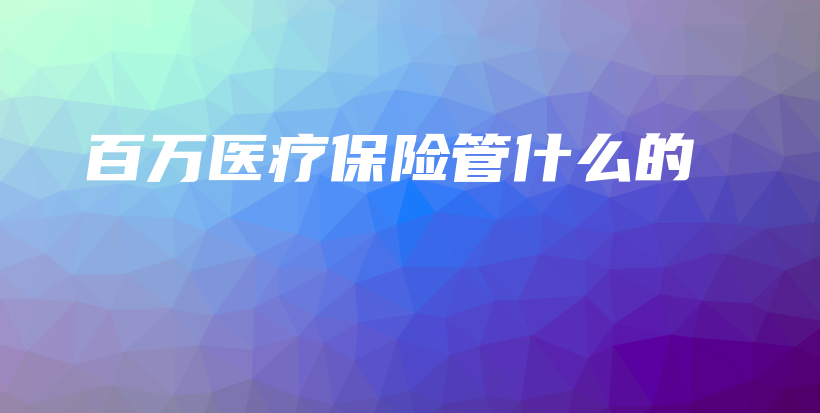百万医疗保险管什么的-保点通