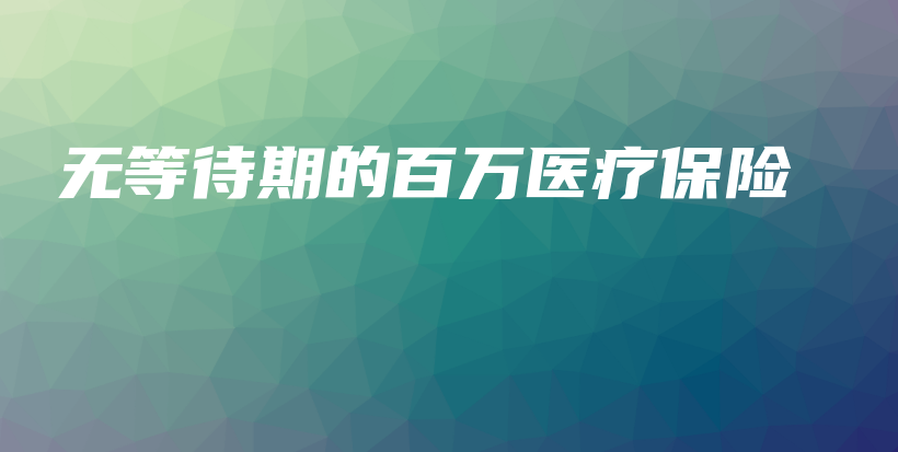 无等待期的百万医疗保险-保点通