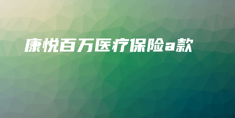 康悦百万医疗保险a款-保点通