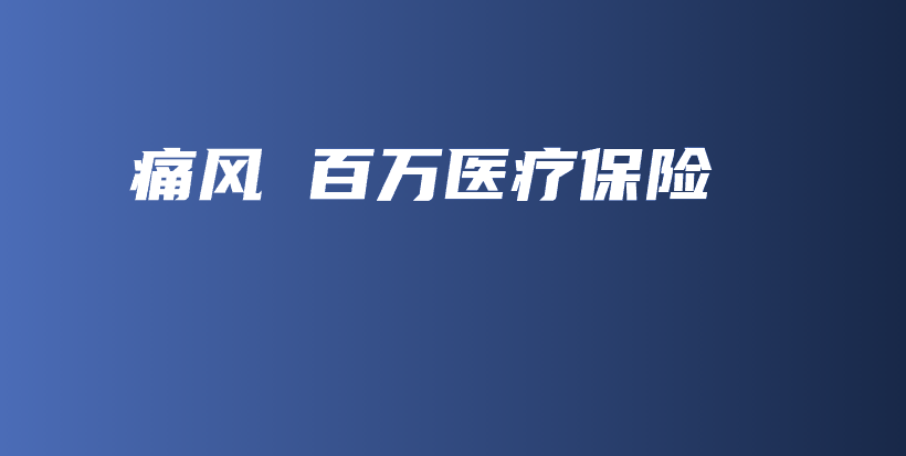 痛风 百万医疗保险-保点通