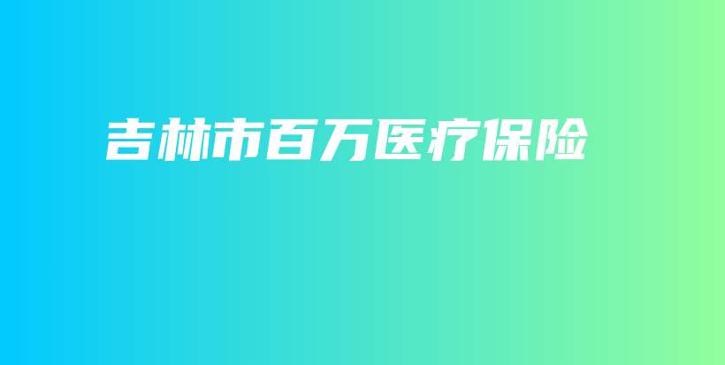 吉林市百万医疗保险-保点通