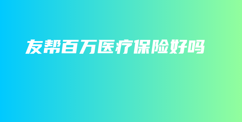 友帮百万医疗保险好吗-保点通
