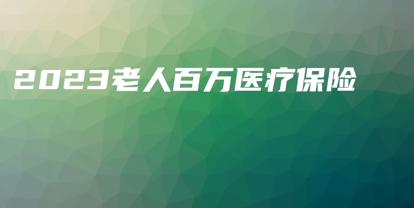 2023老人百万医疗保险-保点通