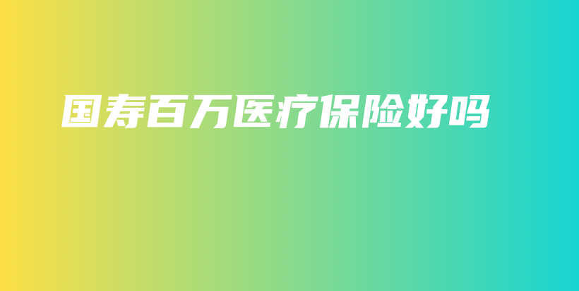 国寿百万医疗保险好吗-保点通