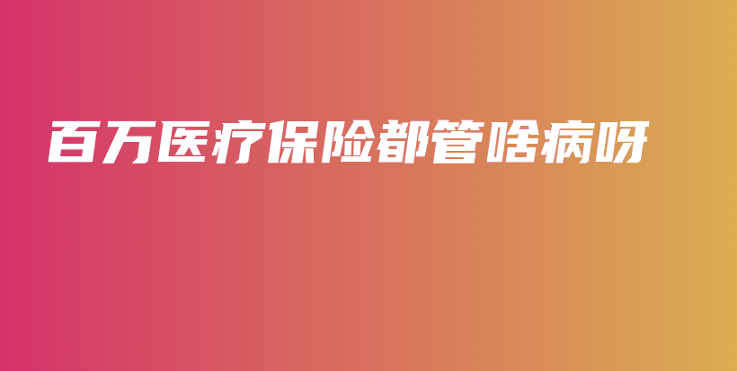 百万医疗保险都管啥病呀-保点通