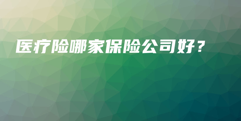 医疗险哪家保险公司好？-保点通