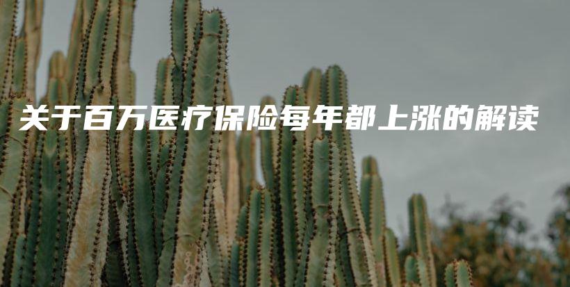 关于百万医疗保险每年都上涨的解读-保点通