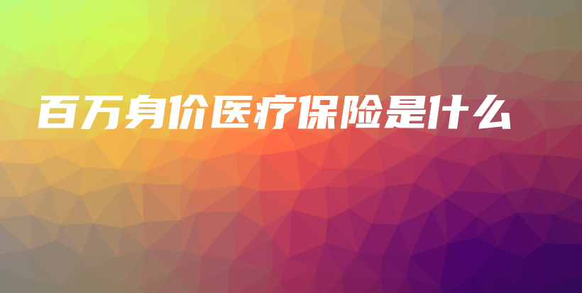 百万身价医疗保险是什么-保点通