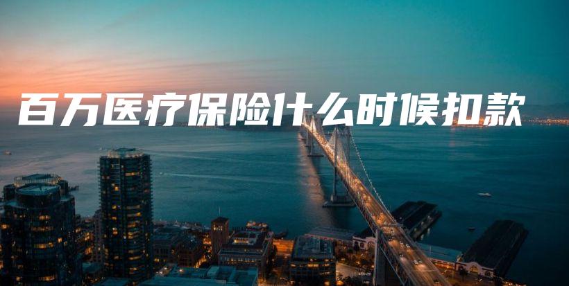 百万医疗保险什么时候扣款-保点通