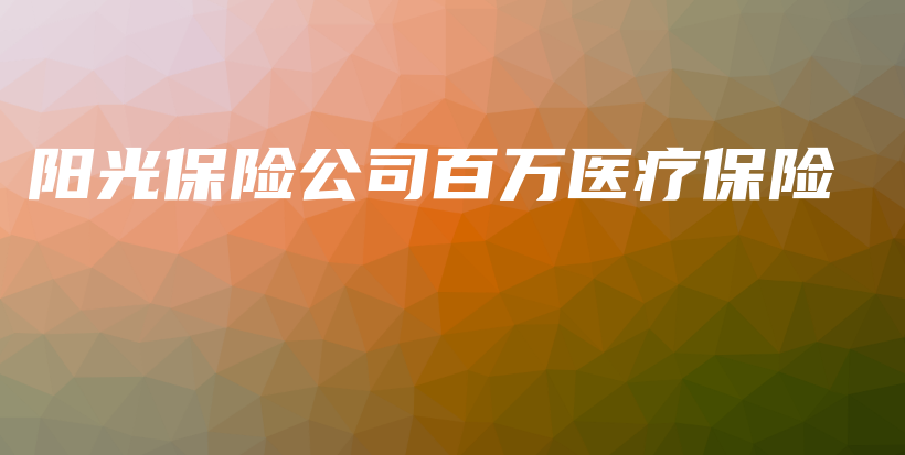 阳光保险公司百万医疗保险-保点通