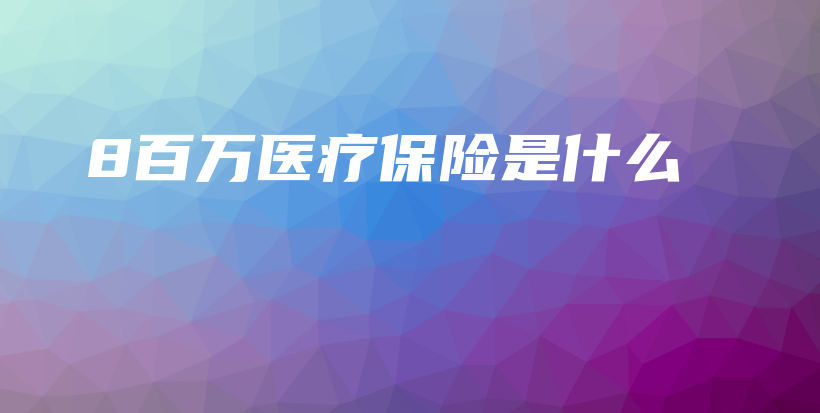 8百万医疗保险是什么-保点通