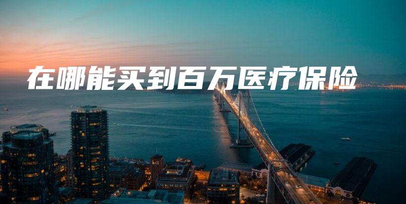 在哪能买到百万医疗保险-保点通
