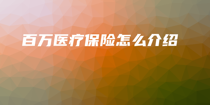 百万医疗保险怎么介绍-保点通