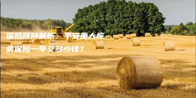 保险顾问解析：平安重大疾病保险一年交多少钱？-保点通