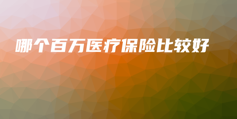 哪个百万医疗保险比较好-保点通