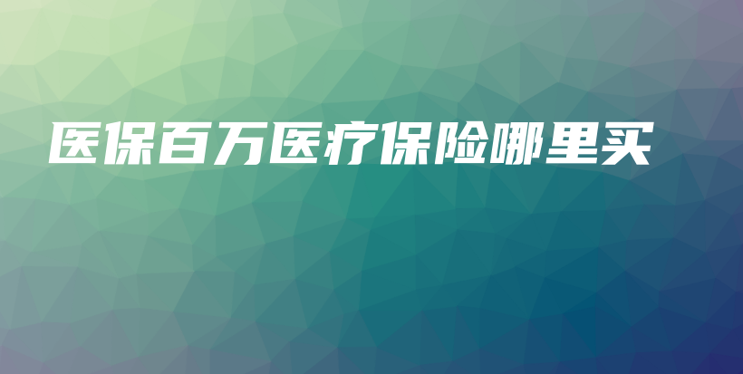 医保百万医疗保险哪里买-保点通