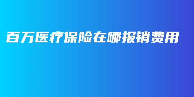 百万医疗保险在哪报销费用-保点通