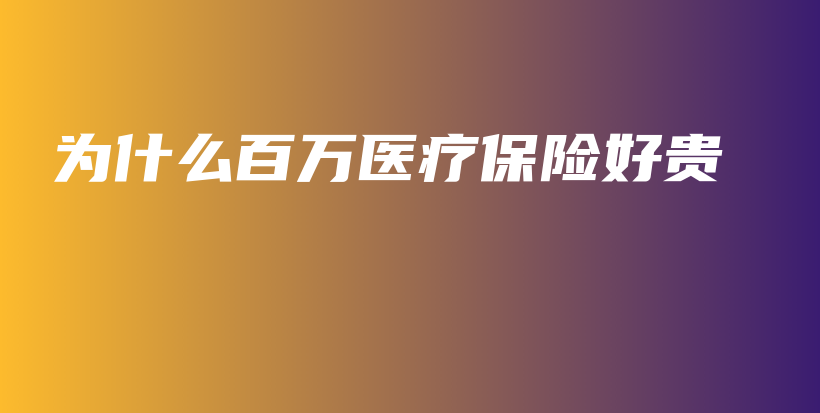 为什么百万医疗保险好贵-保点通