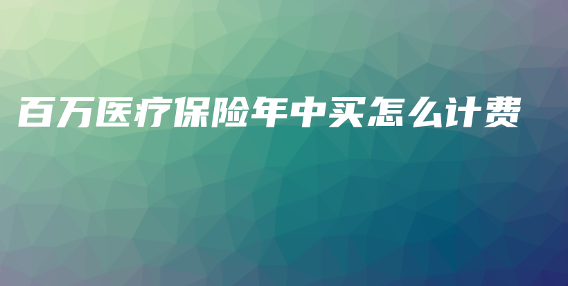 百万医疗保险年中买怎么计费-保点通