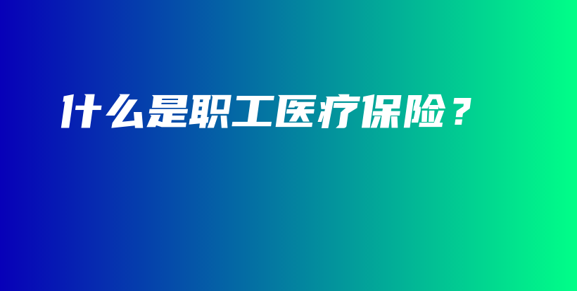 什么是职工医疗保险？-保点通