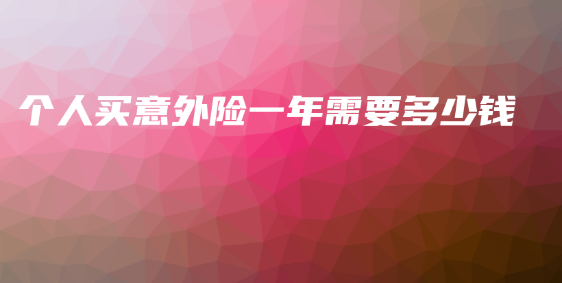 个人买意外险一年需要多少钱-保点通