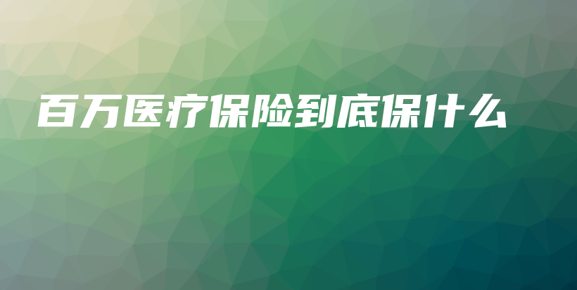百万医疗保险到底保什么-保点通