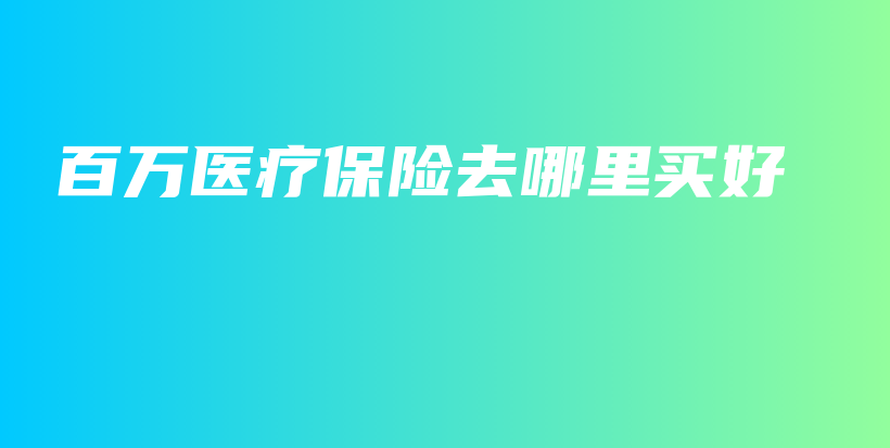 百万医疗保险去哪里买好-保点通